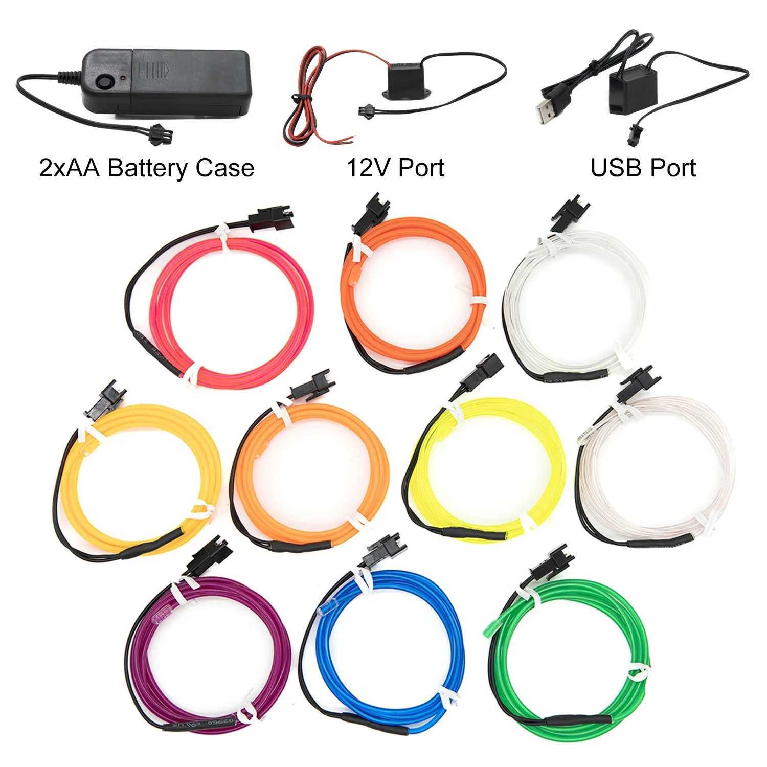 15m 10m EL Wire Flexible Neon Light Glow EL Draht Seil Rohr band wasserdichte LED Neon Lichter Schuhe Kleidung Auto De C250912