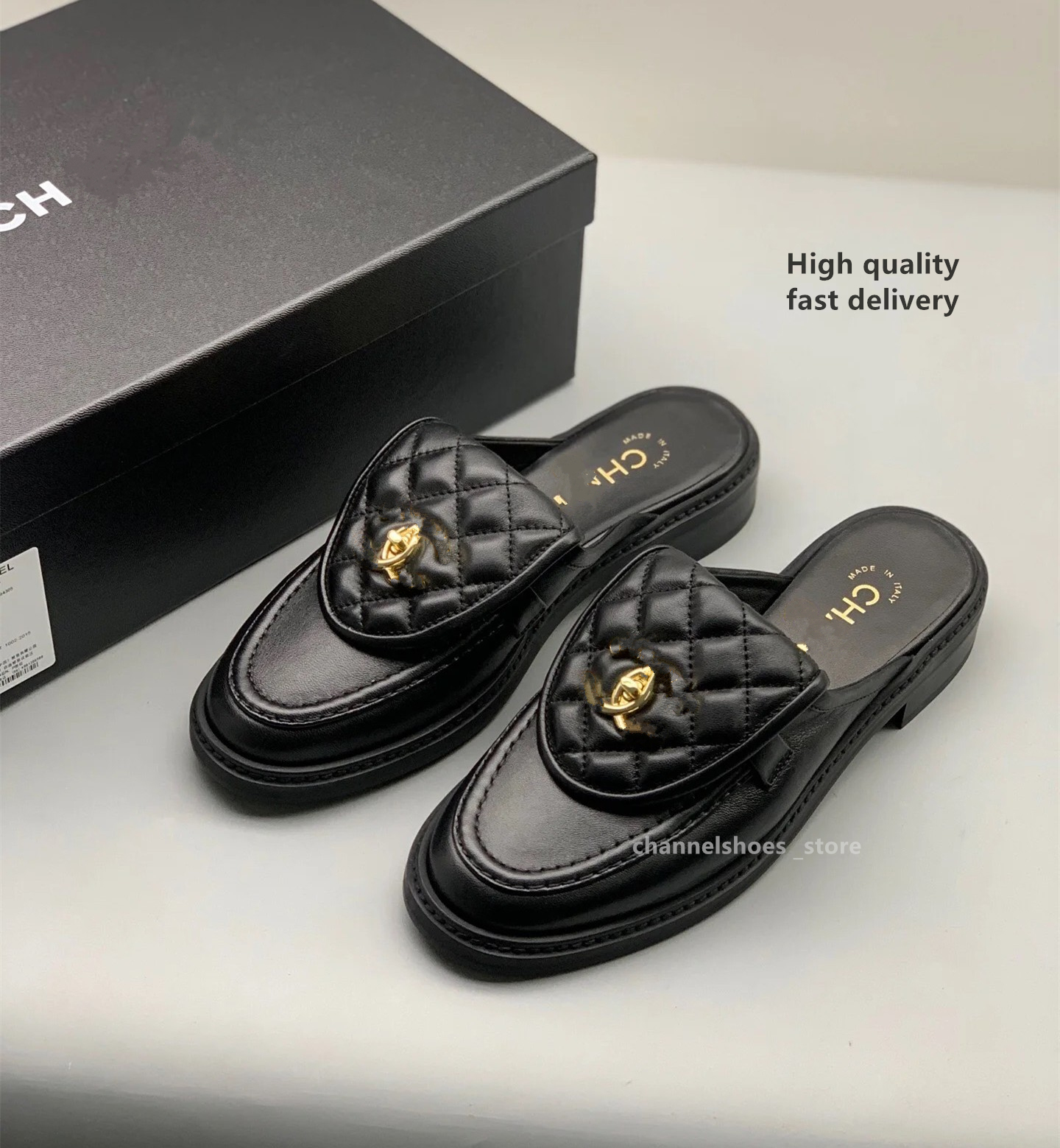 2025 Luxury designer Shoes Women Mules Round Toe Flats Loafers Oxfords Platform Leather Shoes Casual Backpack buckle Slide Ladies Heels Female ccShoe cha slipper cc