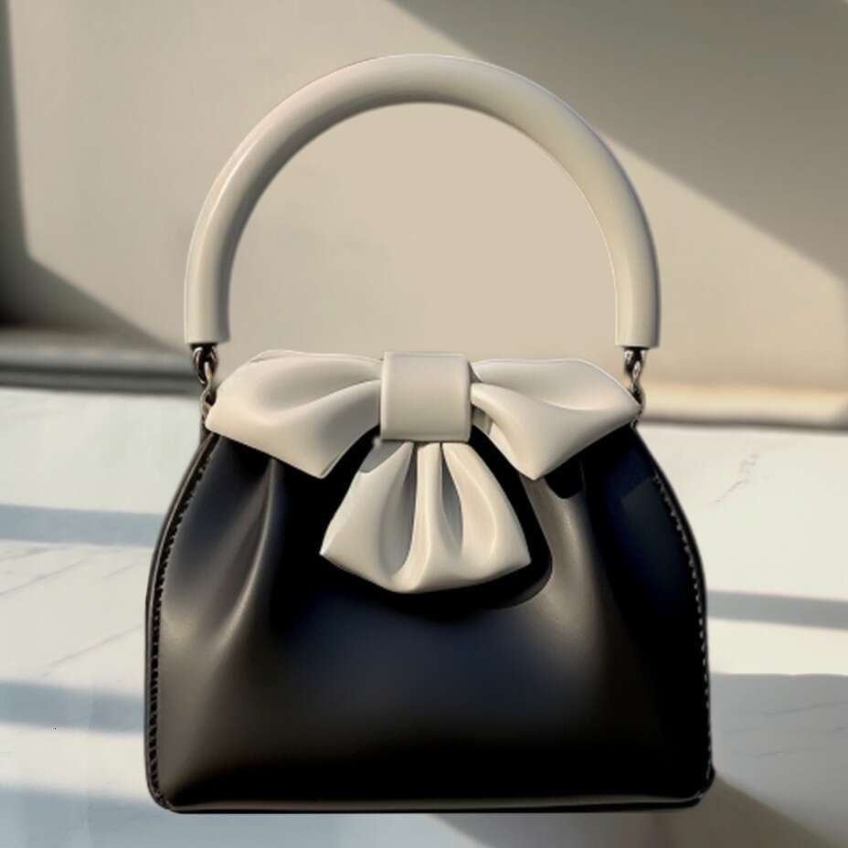 2025 New Spring Summer Fashionable Pleated Handbag for Women, Textured Commuter Style Bag, Color-Block Bowknot Bucket Bag