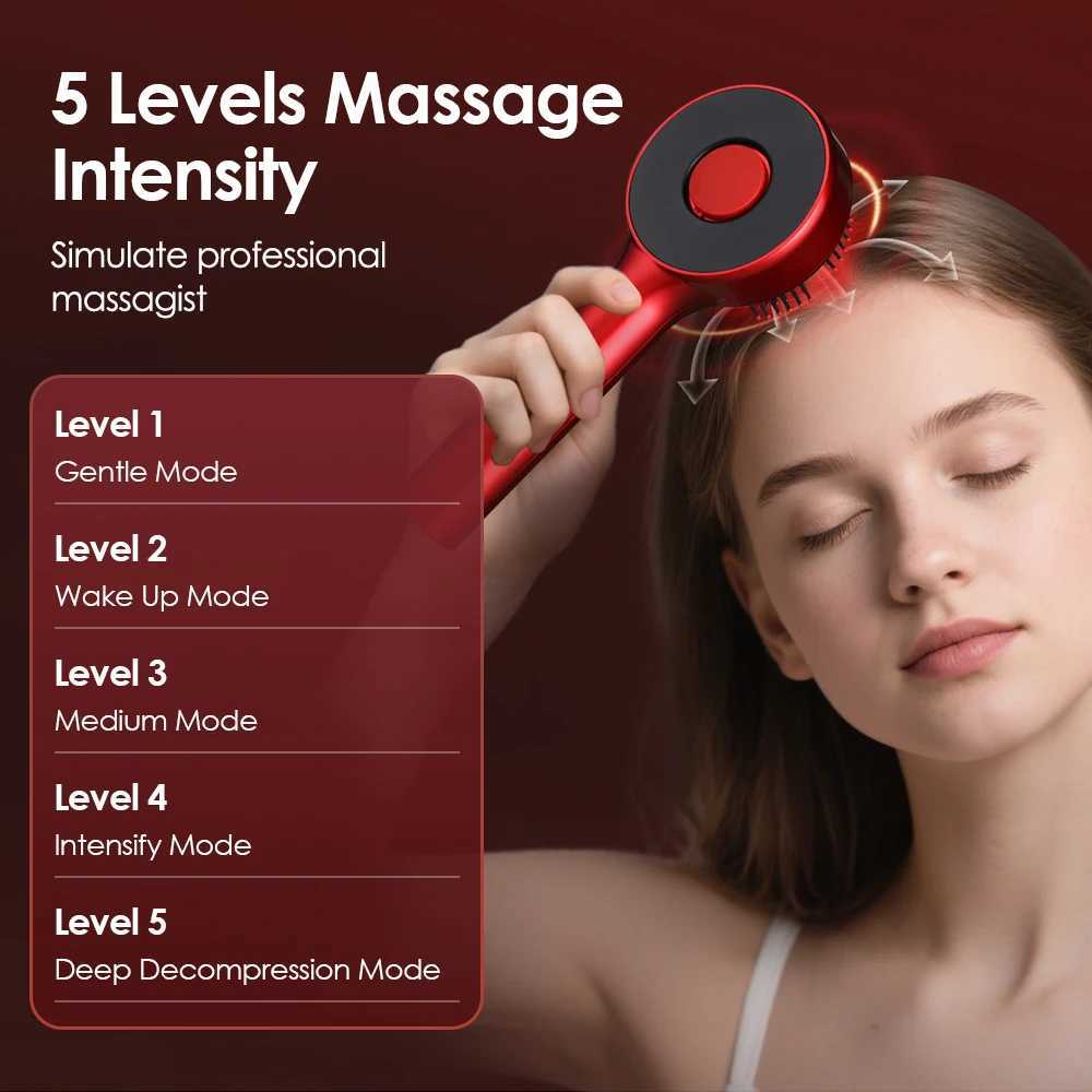 Scalp Applicator LED Display Head Massager Red Light Therapy Hair Massage Comb Hair Regrowth Oil Liquid Applicator Scalp Massage W250912