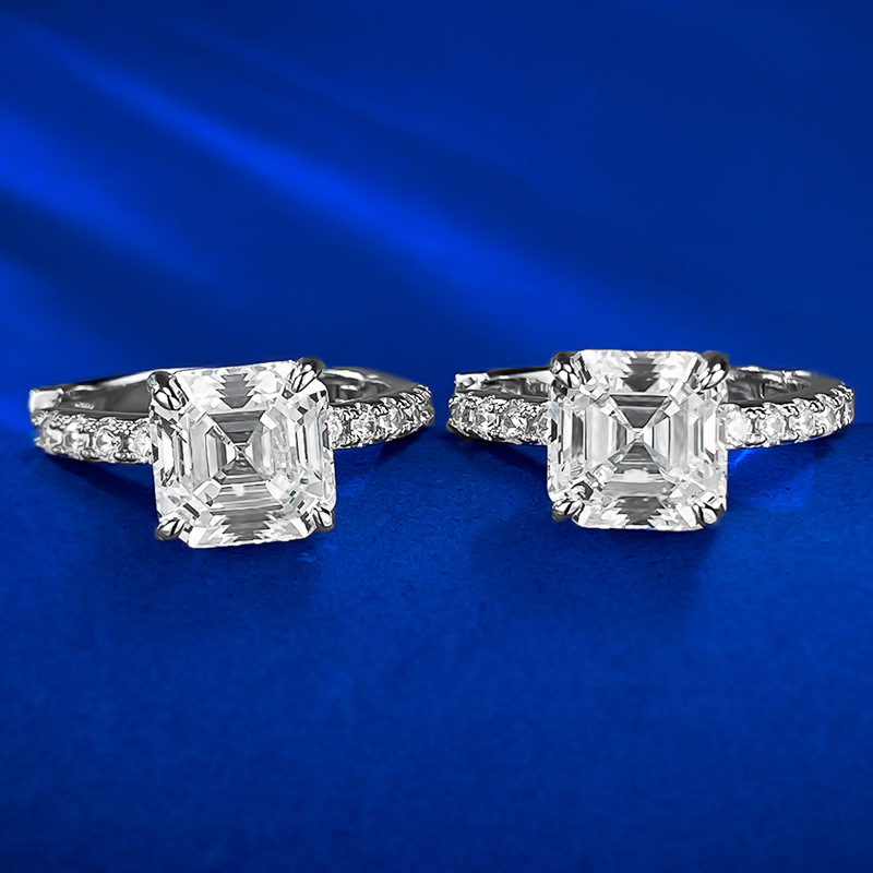 2025 Choucong Brand Clip Earrings Luxury Jewelry Genuine 100% 925 Sterling Silver Asscher Cut Lab Moissanite Diamond Gemstones Elegant Women Wedding E