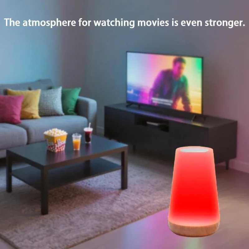 Table Lamp Bedside Light For Bedroom Color Modes Remote Control Touch Dimmable USB Rechargeable Portable Night Lamp C251122