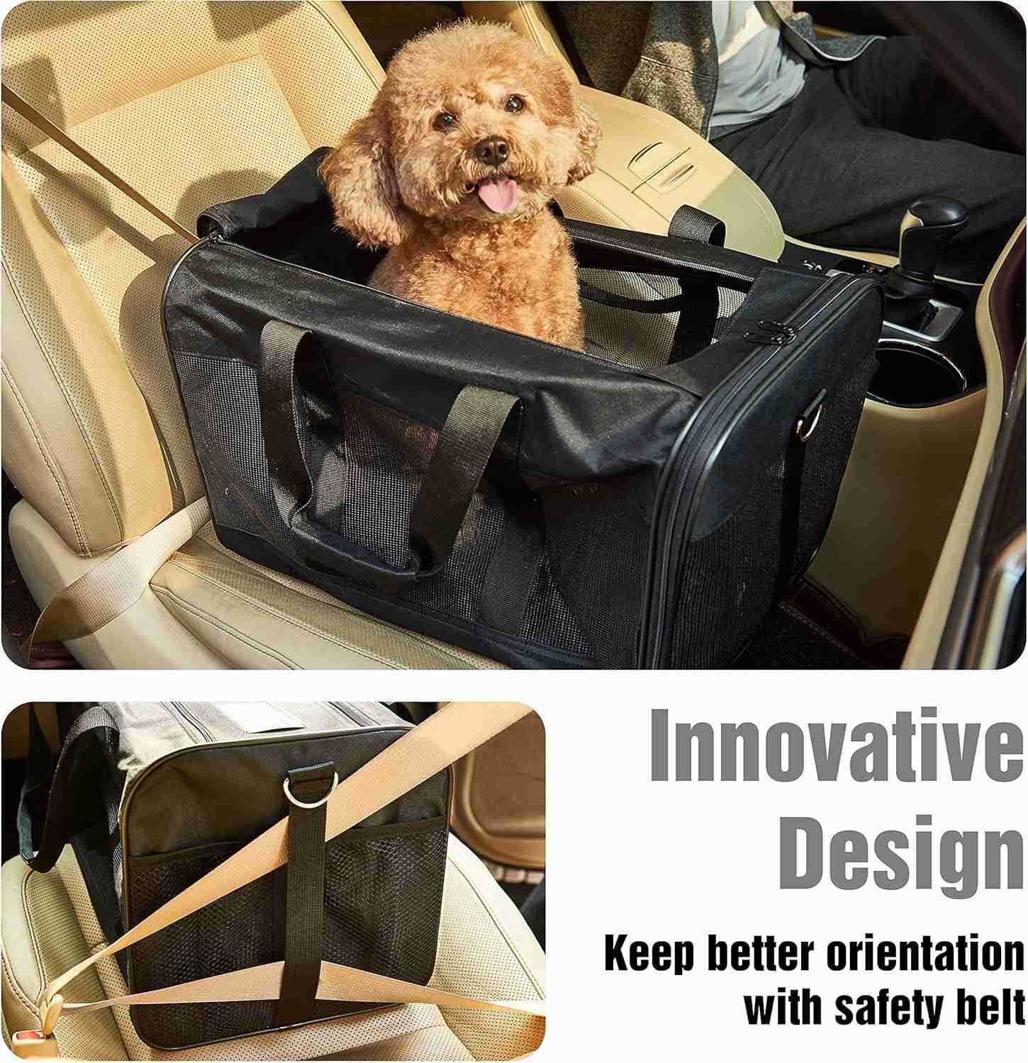 ScratchMe Pet Travel Carrier Soft Sided Portable Bag for Cats Small Dogs Kittens or Puppies Collapsible Durable Airline Approved Carry Your Pet with Y