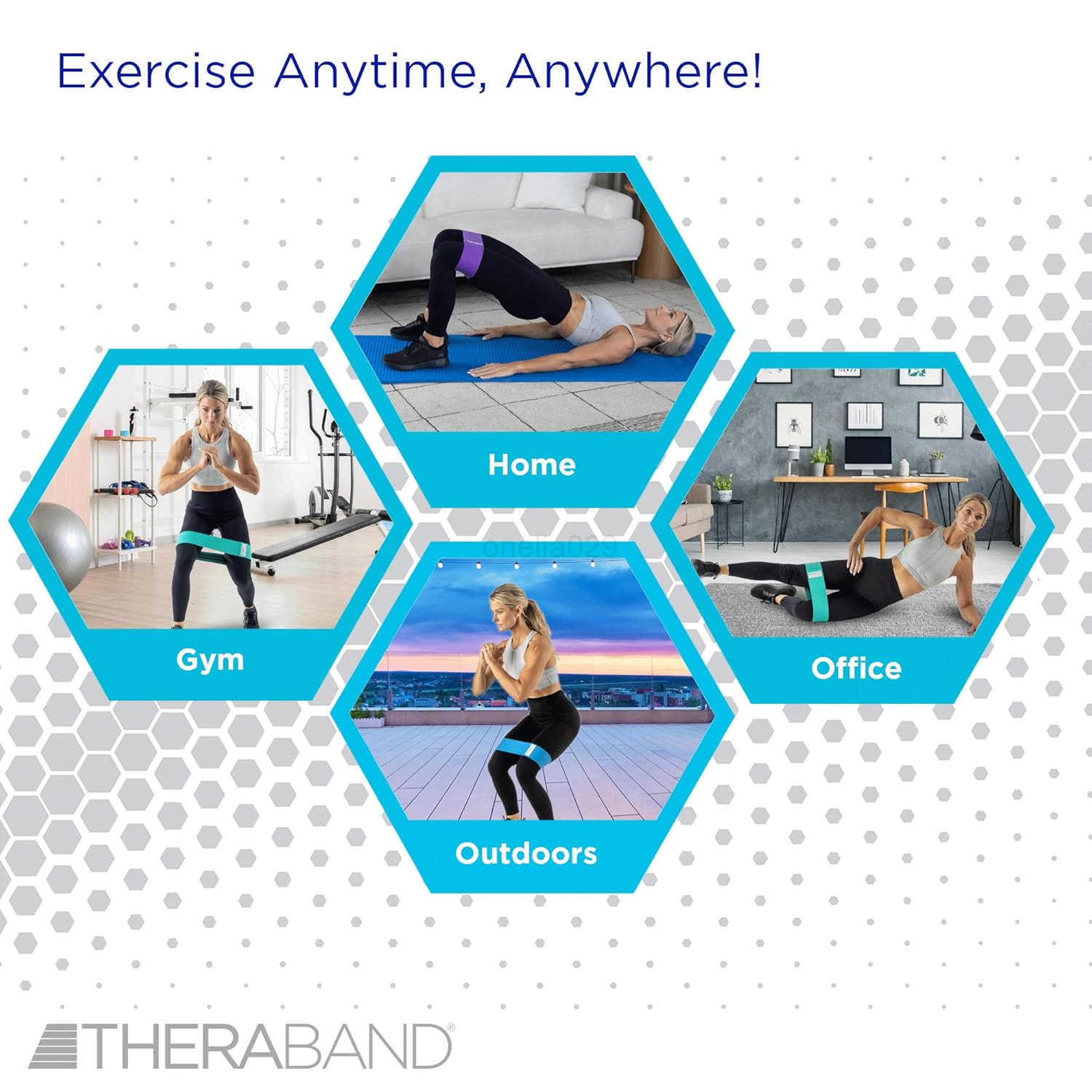 Band Loops Fabric Exercise Bands for Home or Travel Designed for Glute and Lower Body Strength Set of 4 Loop Bands with Increasing Levels of Resistanc