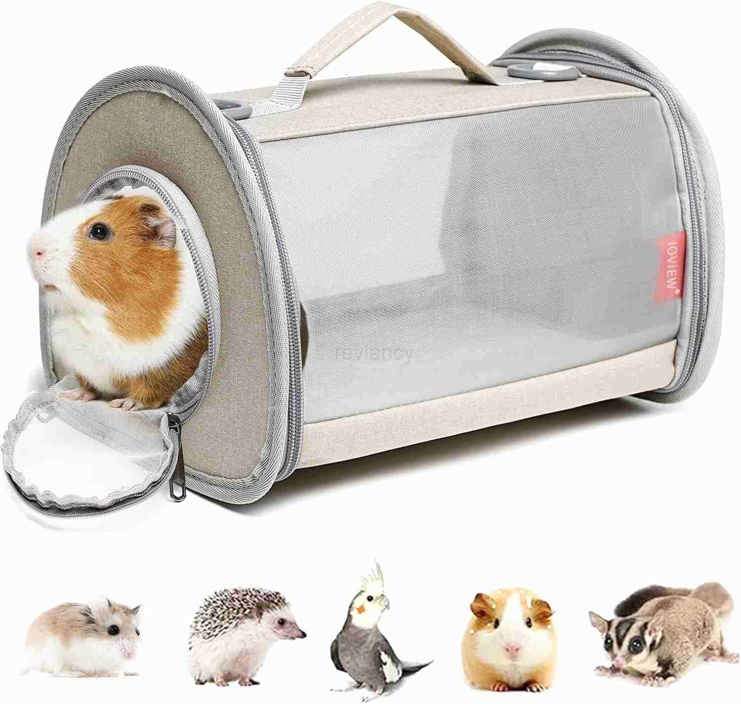 Pig Carrier Travel Small Animal Carrier Bag Lizard Bird Rabbit Carrier Cage Squirrel Breathable Bag Portable Travel Hamster Small Pet Hangbag Small Gr