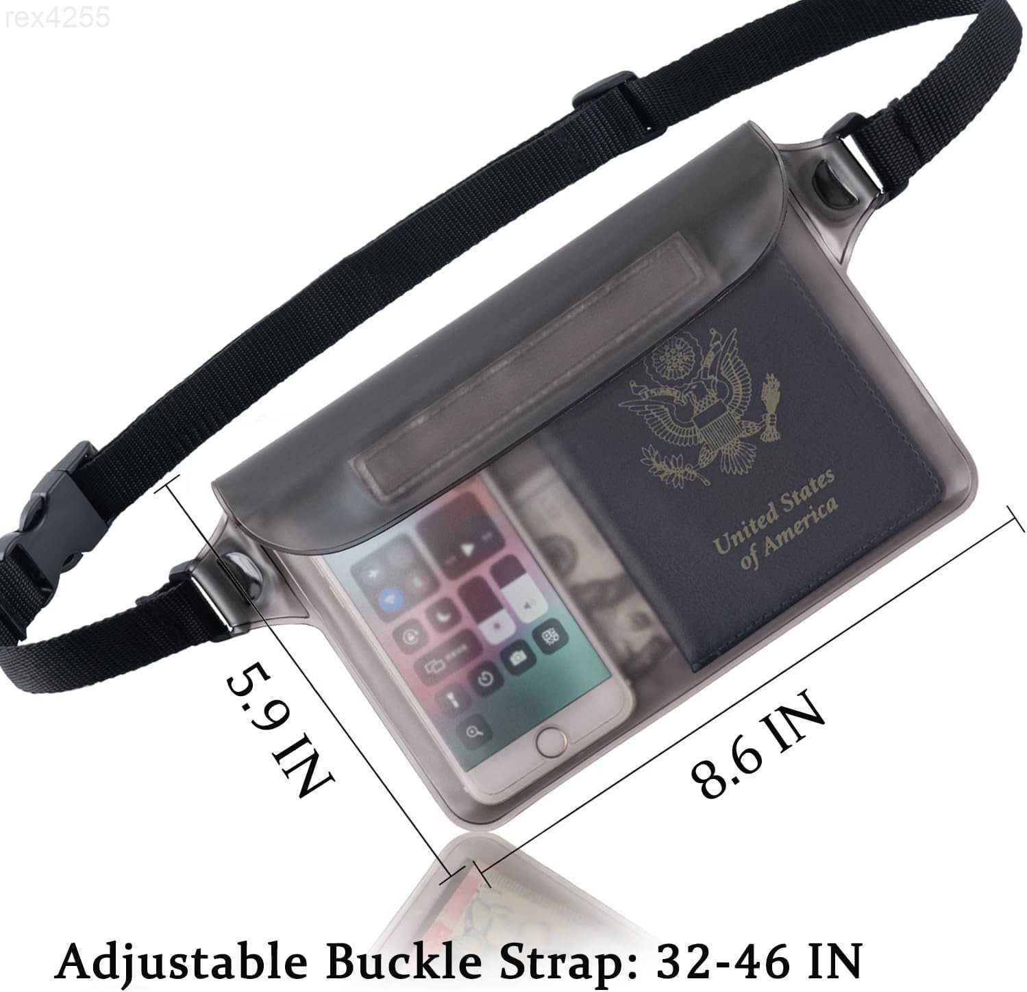 2Pack Waterproof Pouch with Adjustable Waist Strap Screen Touch Sensitive Dry Bag Keep Your Phone and Valuables Dry Perfect for Swimming Kayaking Boat