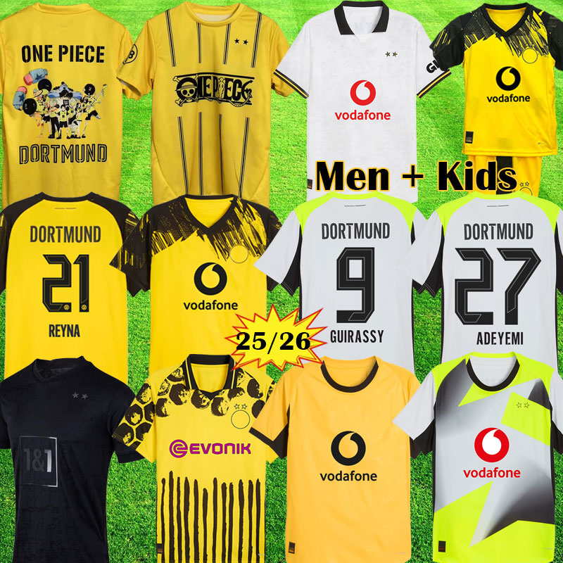 JOBE dortmunds trikot soccer jerseys 25 BVBs Special GUIRASSY 25 26 4th SABITZER football shirt ADEYEMI BRANDT All Black men kids Kits Borussias trikots 2345