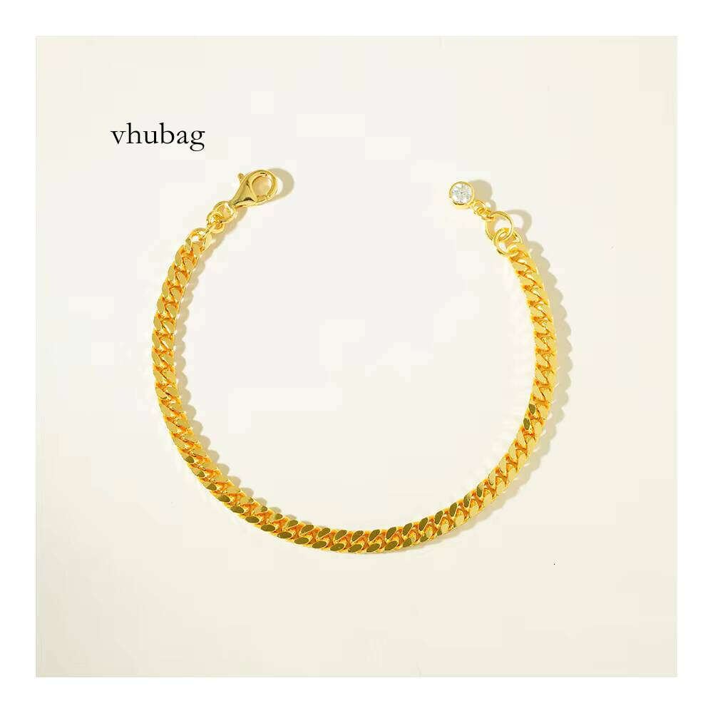 High Quality Sterling Sier Fashion Fine Jewelry Gold Plated Figaro Link Hand Chain Chunky Moissanite Bracelet