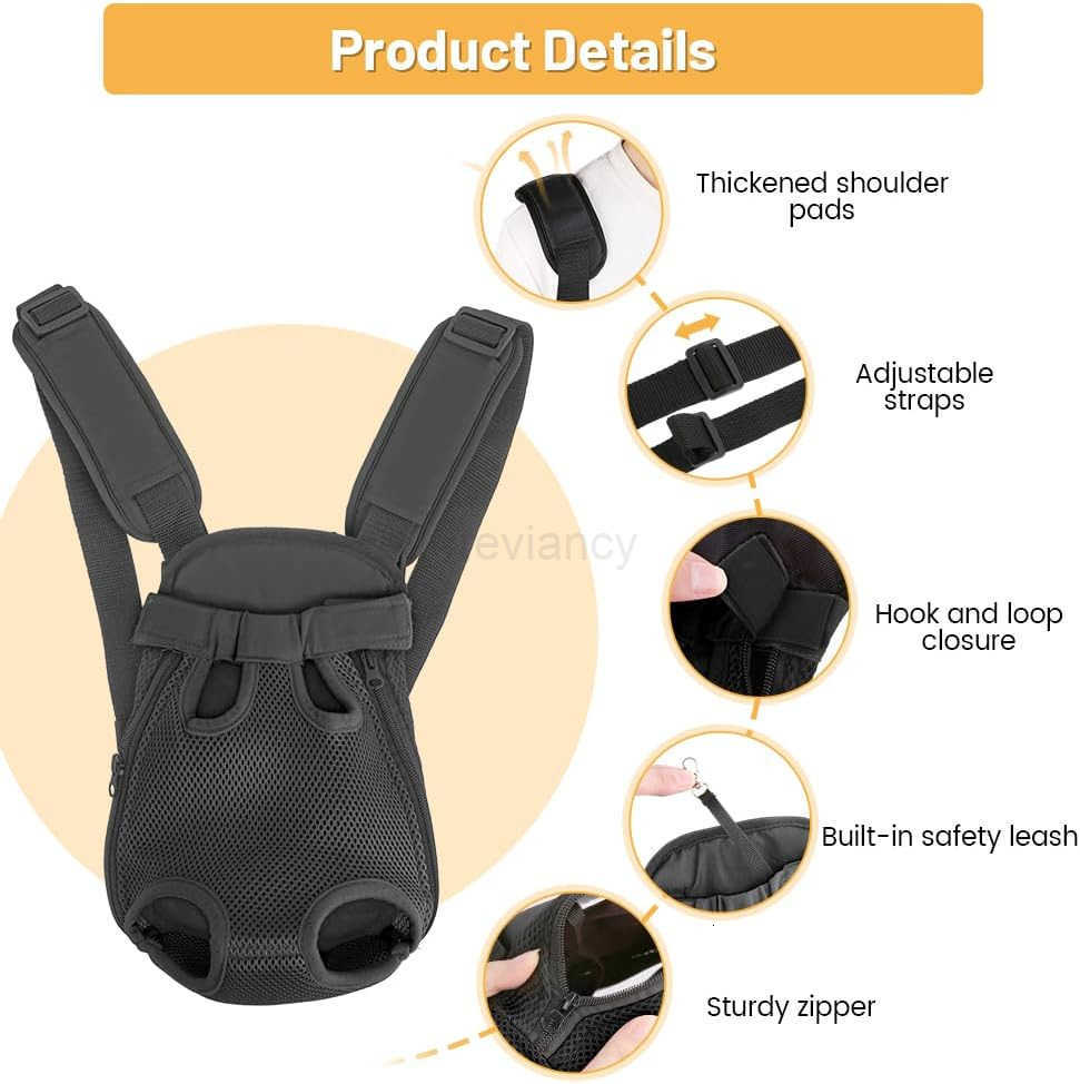 Dog Cat Backpack Carrier Dog Carrier Adjustable for Small Medium Dogs Pet Dog Front Chest Carriers Backpacks Puppy Carrier Sling Backpack Holder Papoo