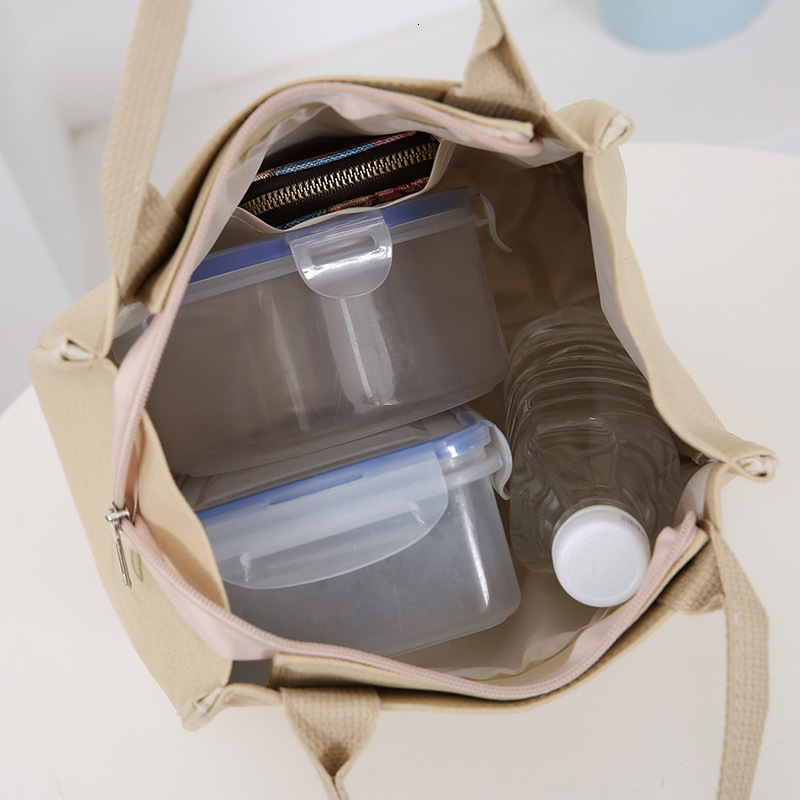 New Simple Free Shipping Canvas Bag Canvas Tote Designer Bag Bag With Lunch For Work Commute Luxury Bag Office Workers Mommy Lunch Box Bento Bag