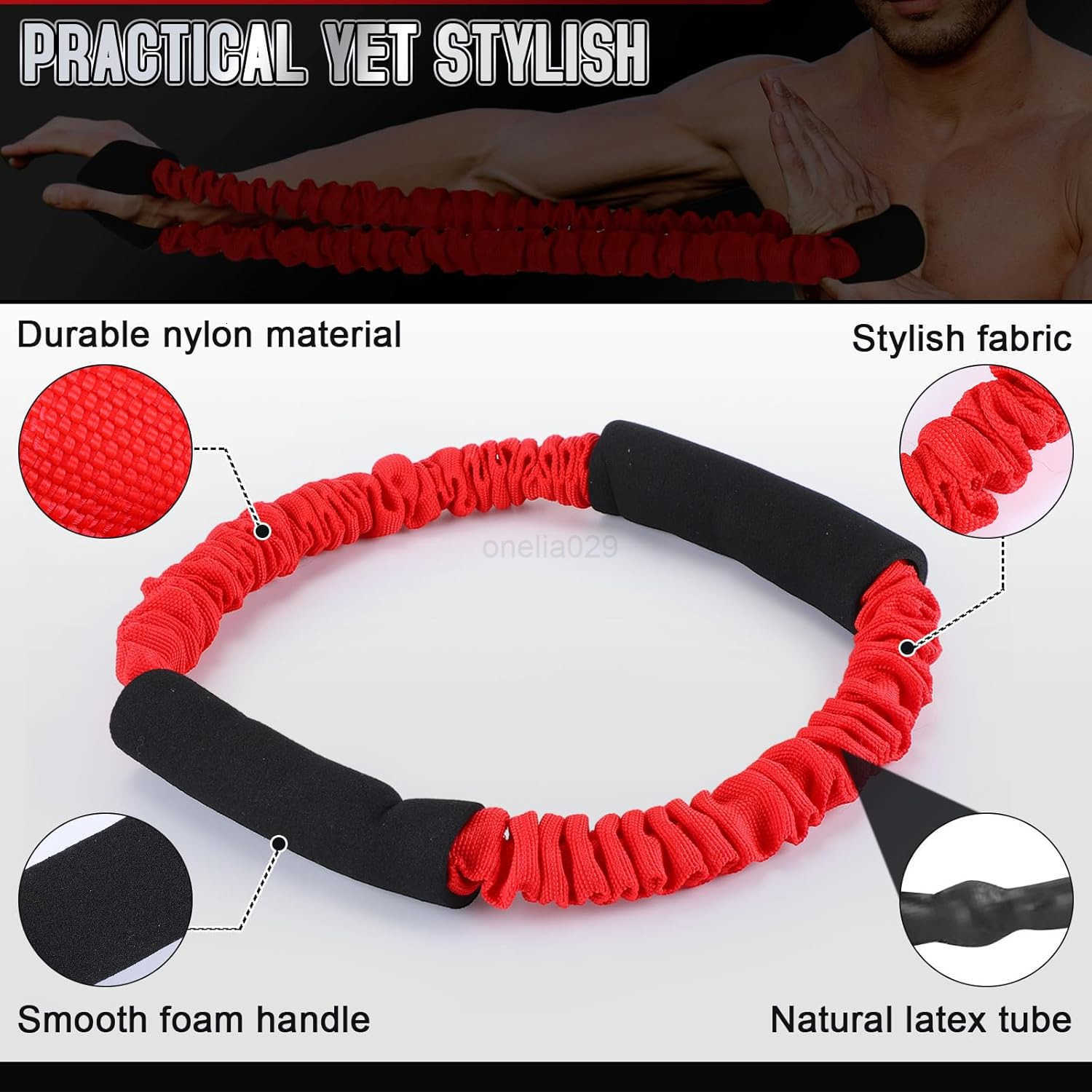 3 Pcs Archery Bow Strength Trainer 30 40 50 Lbs Arm Strength Exercise Band Rubber Stretch Bands Archery Accessories for Bow Practice Shooting Accessor