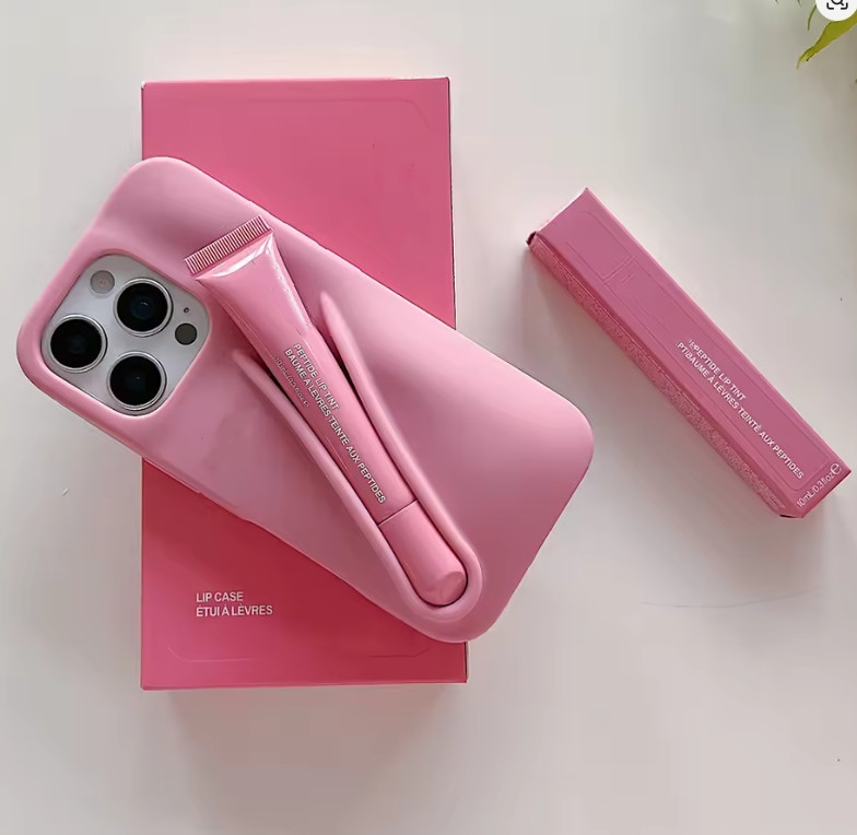 phone case For iPhone 16 Pro Max case 16 15 Plus 14 Pro 13 12 11 Luxurys Designer Fashion iphone case with Lip Gloss Lipstick Lip Balm back cover with Gift box