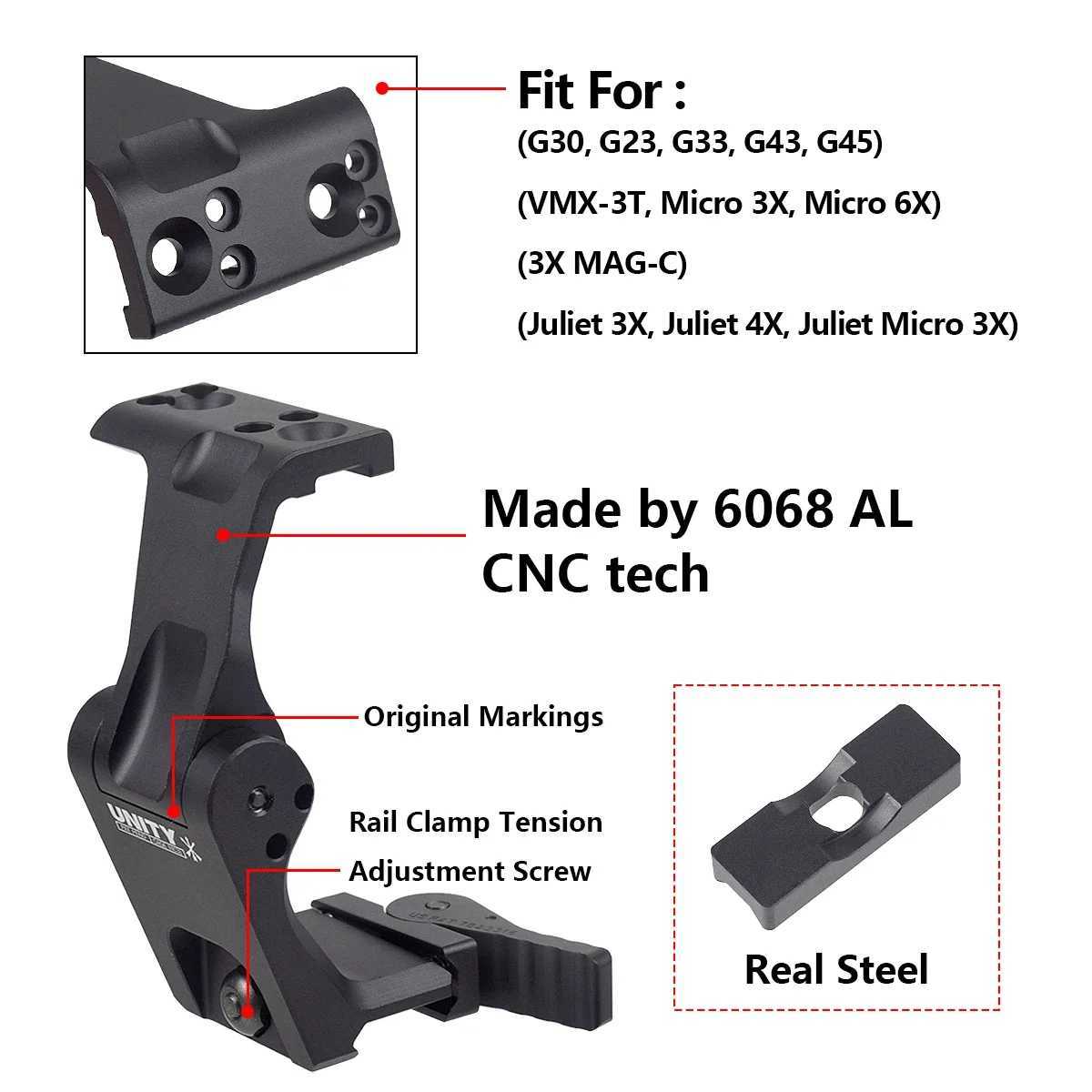 FAST FTC OMNI Magnifier Riser Unity Tactical Mount 226 291 Scope Sight Folding G33 G43 G45 3X Airsoft RifLEscope C250912