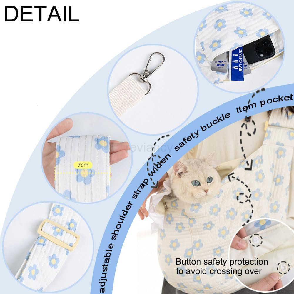 Flower Pet Sling Carrier for Small DogsBreathable Small Dog Carrier SlingPuppy Carrier for Small Dogs and CatsDog Slings for Small Dogs red MediumW250