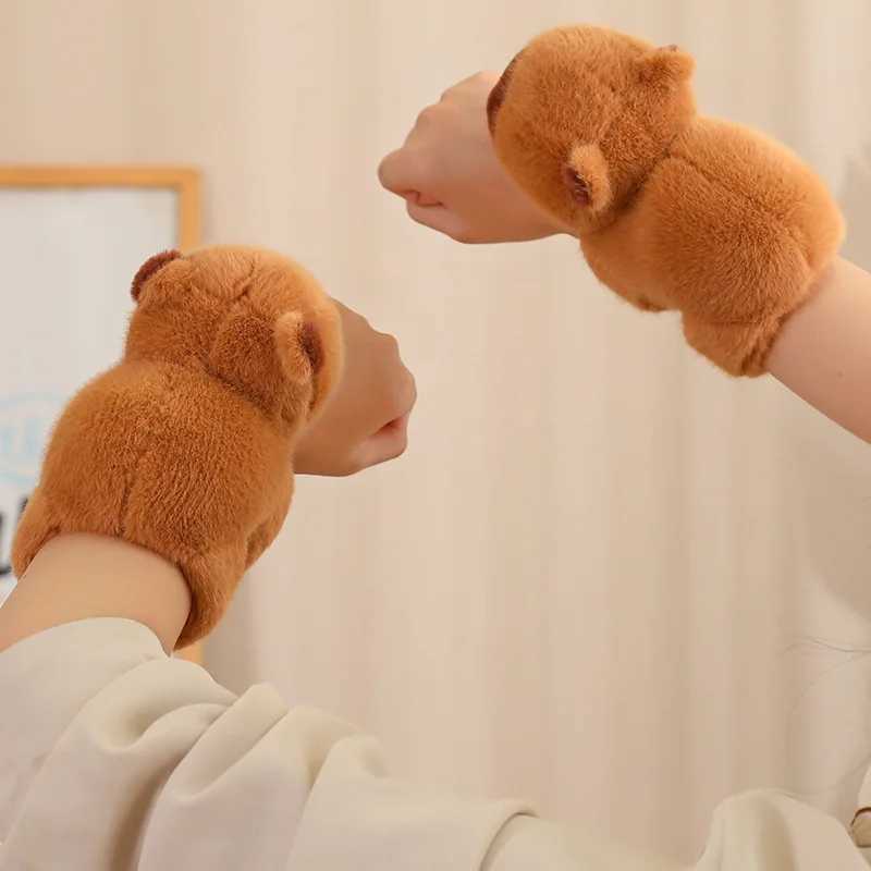 Cute Stuffed Animal Capybara Wristband Plush Doll Toys Soft Wrist Band Water Dolphin Doll Wrist Snap Ring Plush Fun Pop Circle C250912