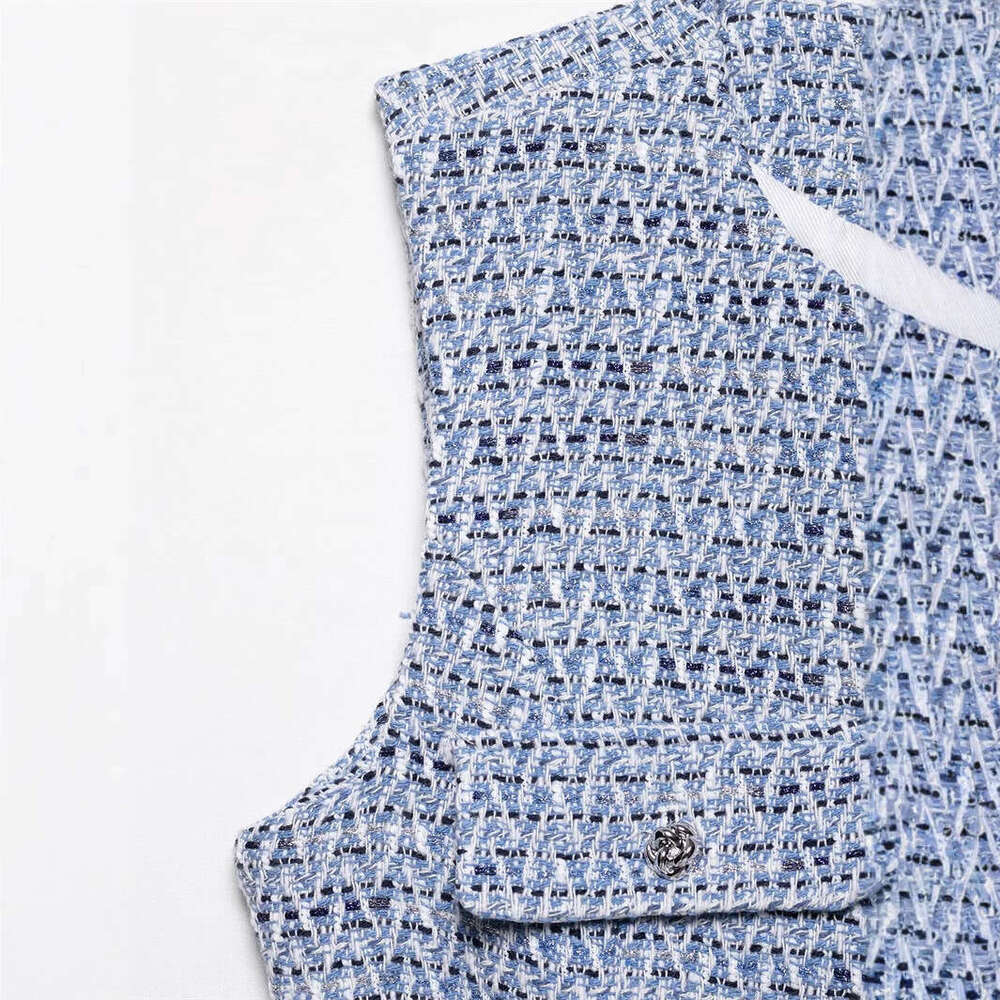 DHEssentials Spring New Vest Round Neck Sleeveless Design Sense Niche Versatile Little Chanel Style Elegant