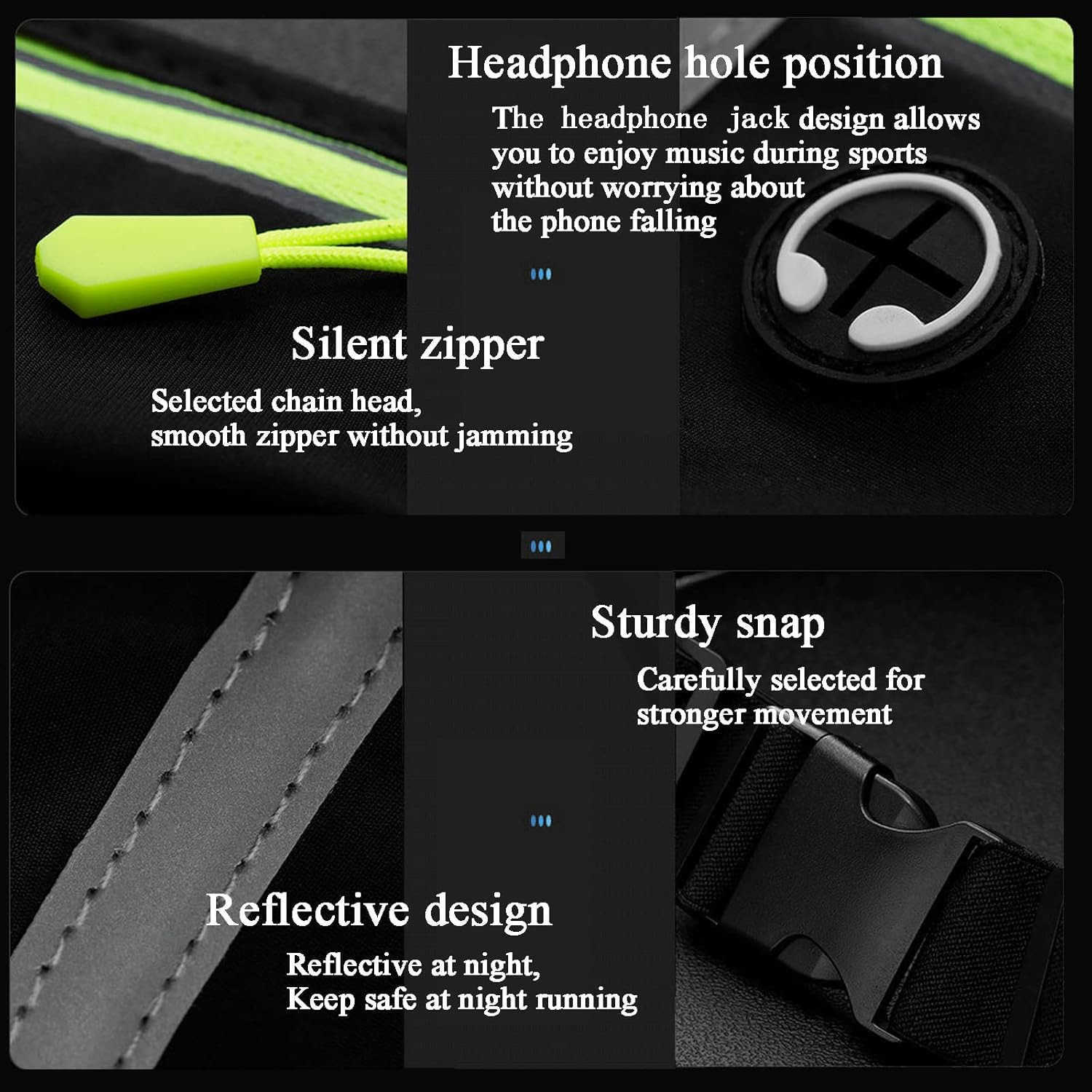 Waist pack sport running Belt Pack with adjustable Strap for running hiking travel outdoors sport Grey 3 PocketsW250912