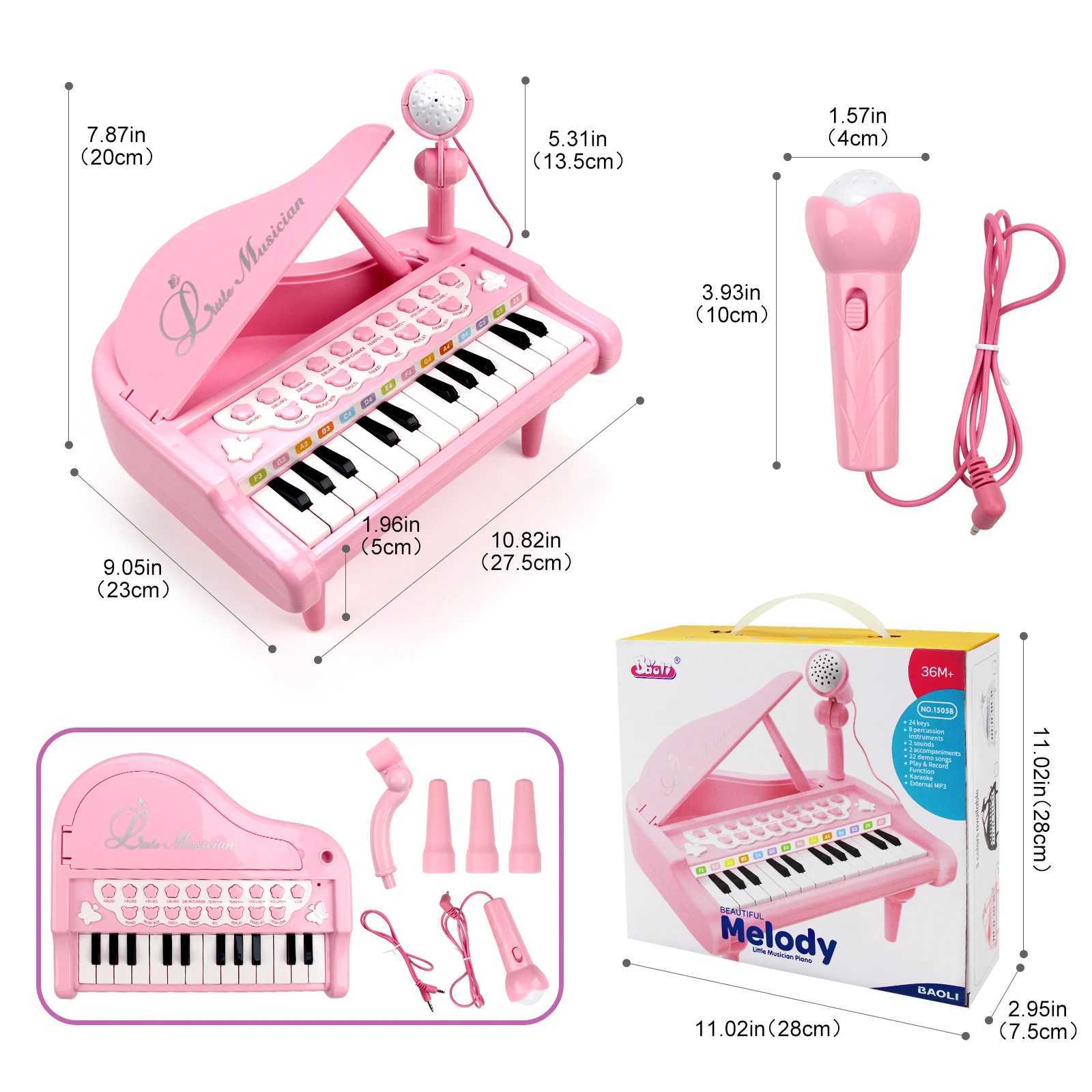 Childrens Electronic Keyboard Piano Toys With Microphone Mini Piano Toys Kid Musical Instrument Educational Toys for Kid Gifts C250912