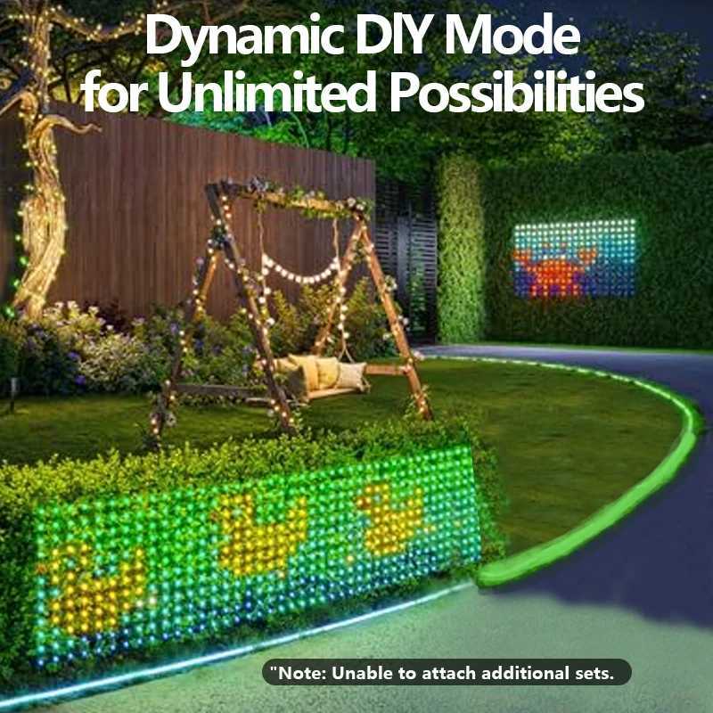 RGB Mesh Lights Curtain Light String Flexible Matrix Grid Lights for Christmas Party Patio Backyard Garden Decor C250912