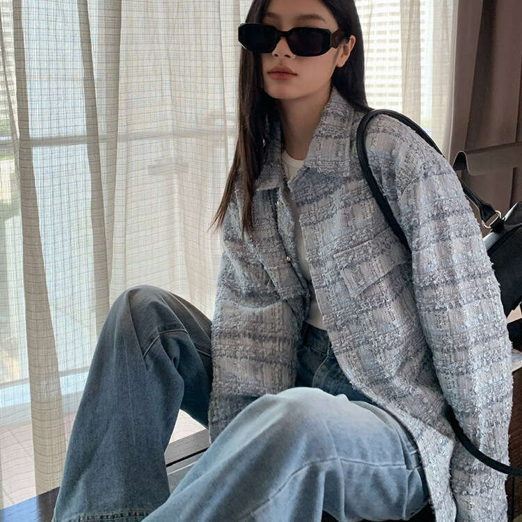 DHEssentials Chic Long Sleeve Jacket for Women, Spring New Loose Fashion Versatile Niche Design Top Trend