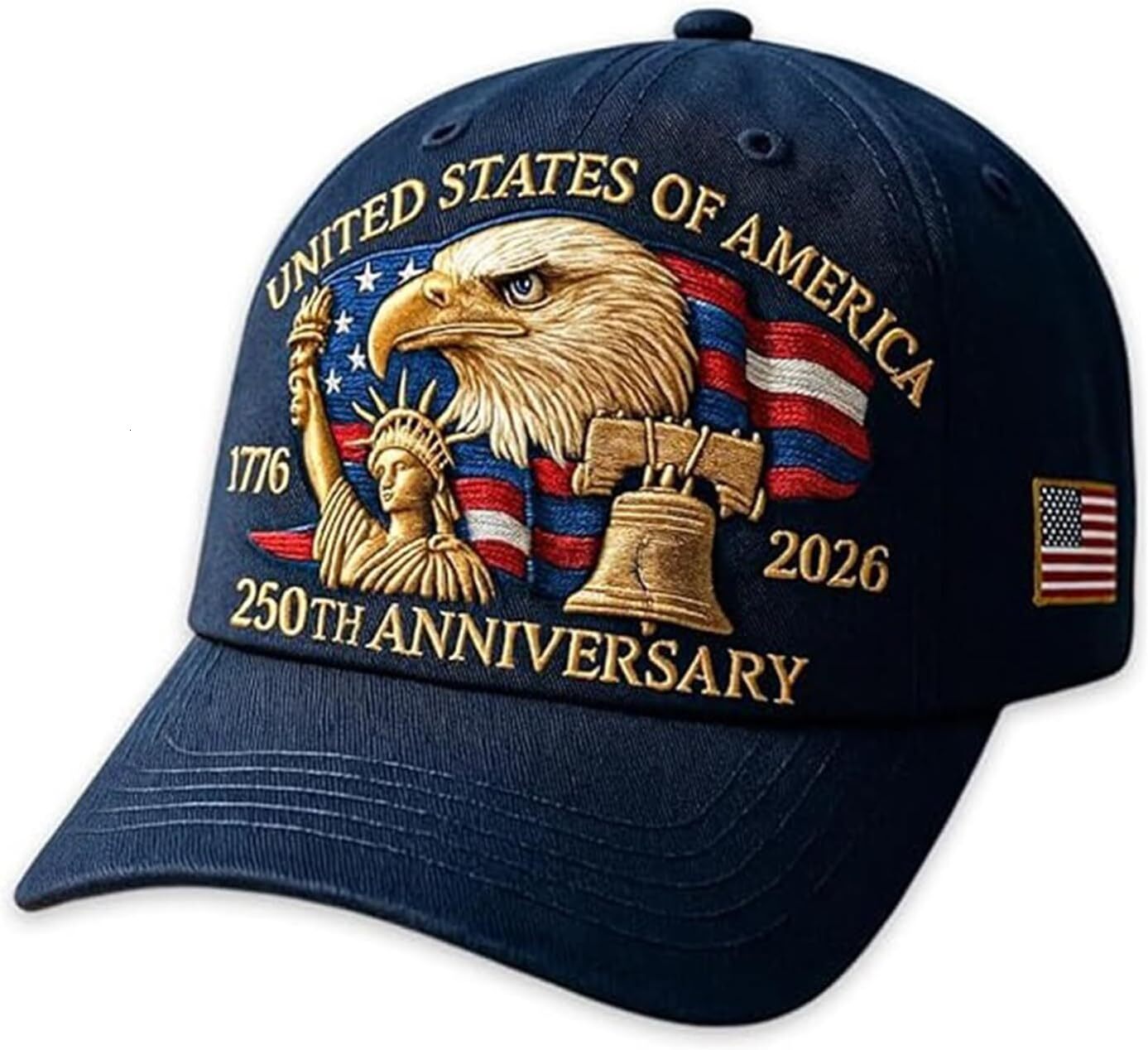 Eagle United States 250th Hat: Adjustable 250 Year American Anniversary Cap, USA Patriotic Caps