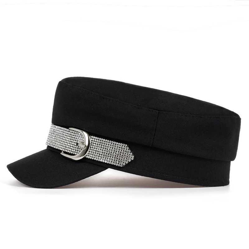 1piece Unisex Rhinestone Belt Buck Navy Outdoor Sunscreen isure Hat Spring Autumn Travel Tourism Beach Vacation G250910