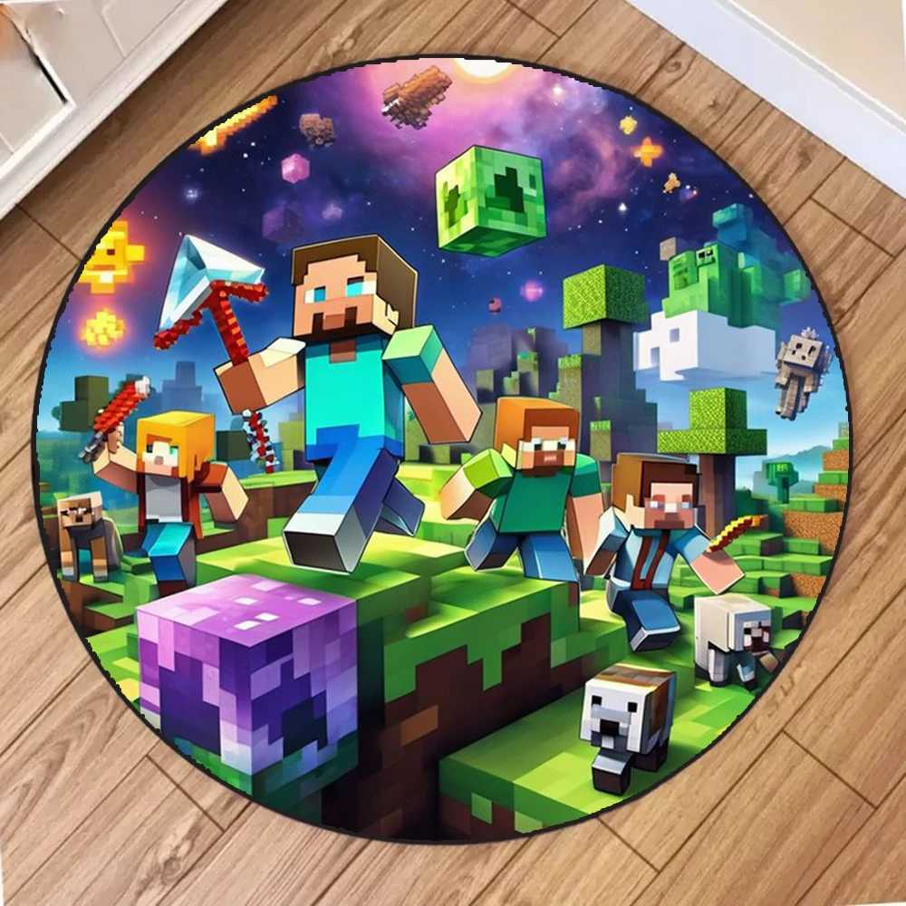 MINISO MMINE Sandbox Games Decor Carpet for Living Room Sofa Coffee Table Bedroom Area Rugs Kitchen Kid Room Nonslip Floor Mats C250912