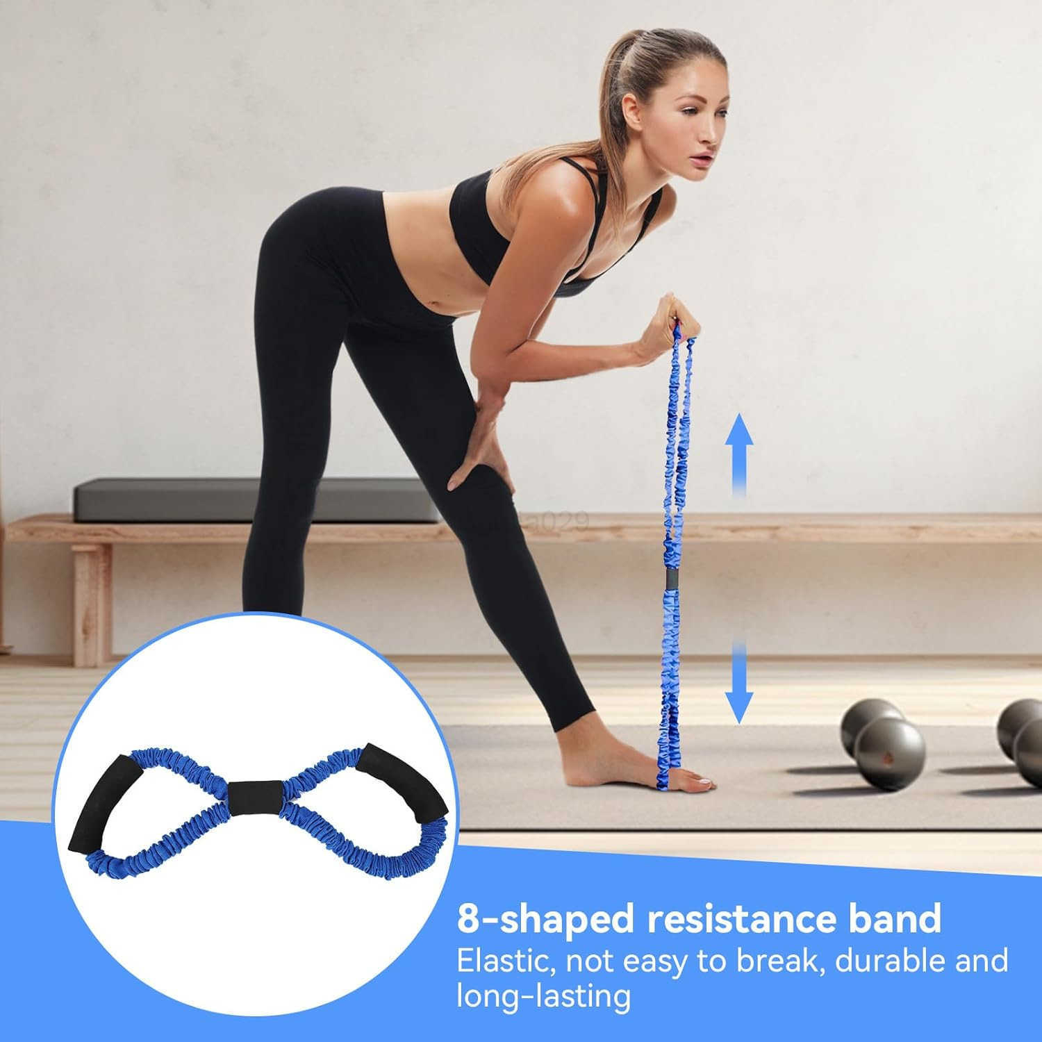 8 Resistance Band Great Elasticity FitnESS Bands for Yoga Pilates Stretching W250912