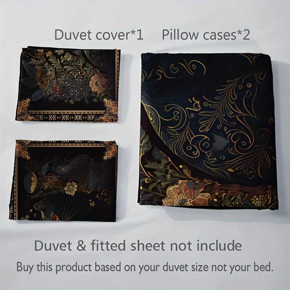 3pcs Bedding Set Gothic Black Cat Allan Poe Style Cozy Duvet Cover Set King Queen Twin Single Size Birthday Gift Bedroom Decor C250912