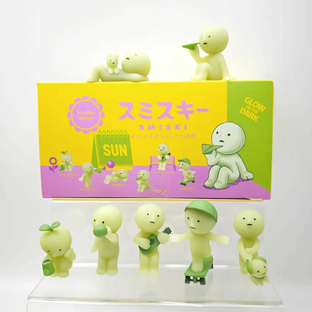 New Smiski Blind box toys Sunday series anime action figure Kawaii luminous model ornaments collection birthday Christmas Gift W250912