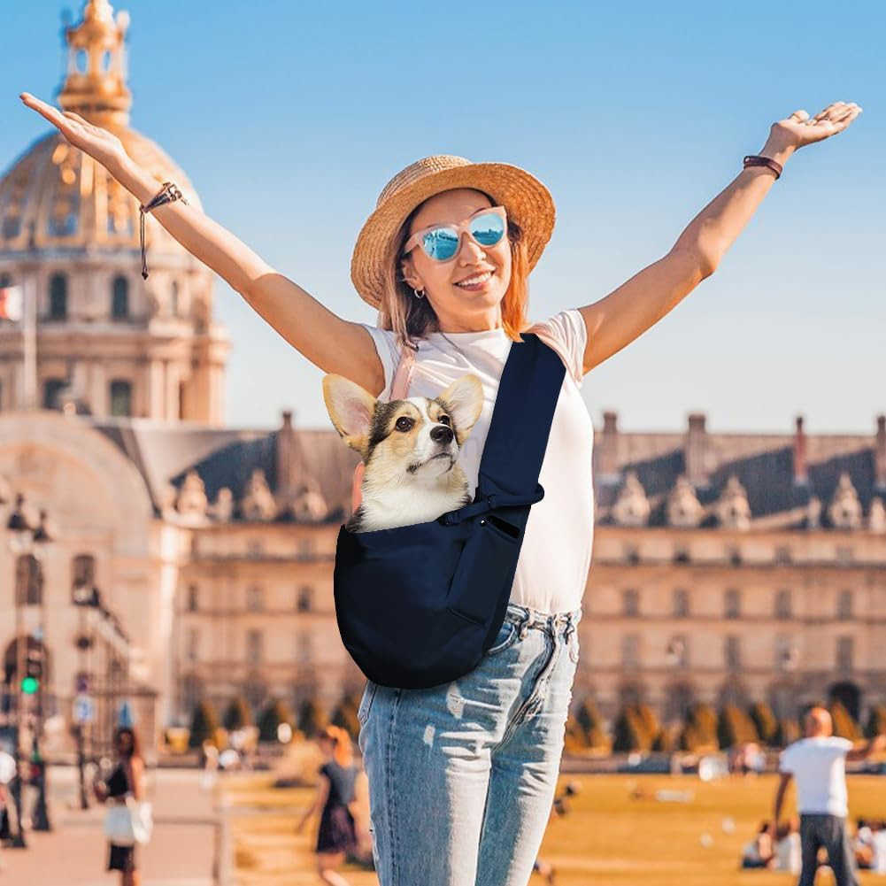 Dog Sling Carrier Pet Papoose Slings Bag for Small Dogs Cats Puppy Hands Free Satchel Tote Pouch Carriers Doggie Crossbody Shoulder Carry Bags for Out