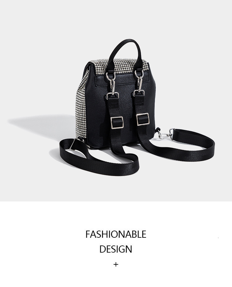 TB BHULAMTE Designer Bag 2025 New Rhinestone Bag For Women Fashion Simple Inlaid Diamond Luxury Bag Backpack Bowknot Tassel Shiny Diamond Evening Bag 