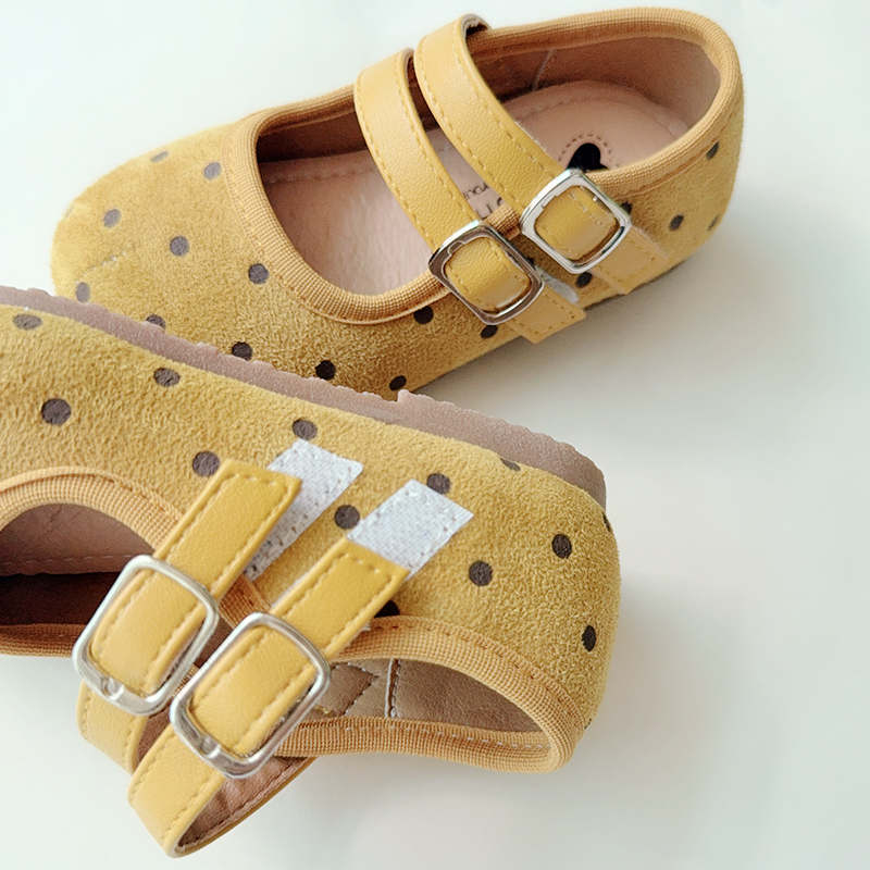 Korean-Style Girls' Polka Dot Mary Jane Shoes with Soft Soles - Children's Princess Shoes D130