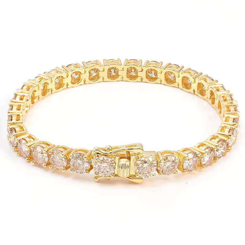 Trendy Moissnaite Jewelry Sterling Sier Dia champagne Moissanite Tennis Bracelet for Men Women