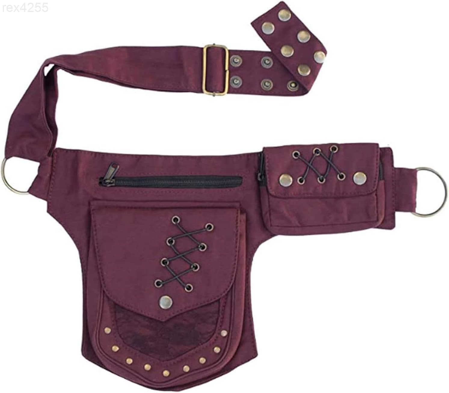 Women Waist Bag Fanny Bag Renaissance Faire Festival Chest Pack with Adjustable Belt Fashion Hip Bum Bag for Running Hiking 00BlackW250912