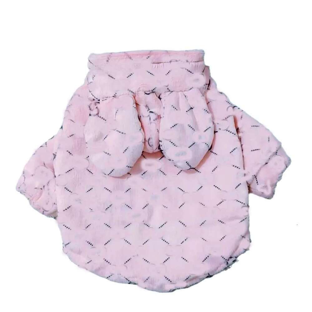 Designer Pet Dog Fur Hooded Classic Rabbit Hat Autumn and Winter Thickened Coat Fadou Bears corgi Cute Fashion Jacket White Pink brown Free shipping