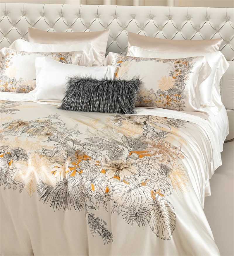 4Pcs King size 22mm Luxury Mulberry Silk Bedding Set 100Nature Silk Duvet Cover set Flat Bed Sheet Pillowcases C250912