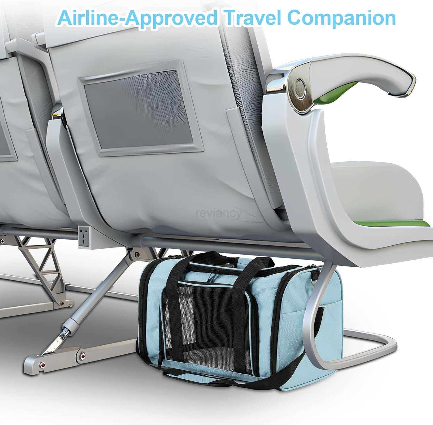 Travel in Style Portable Pet Carrier for Small Pets up to 15 Lbs Airline Approved Collapsible Comfortable catPuppy Soft Sided Bag BlueW250912