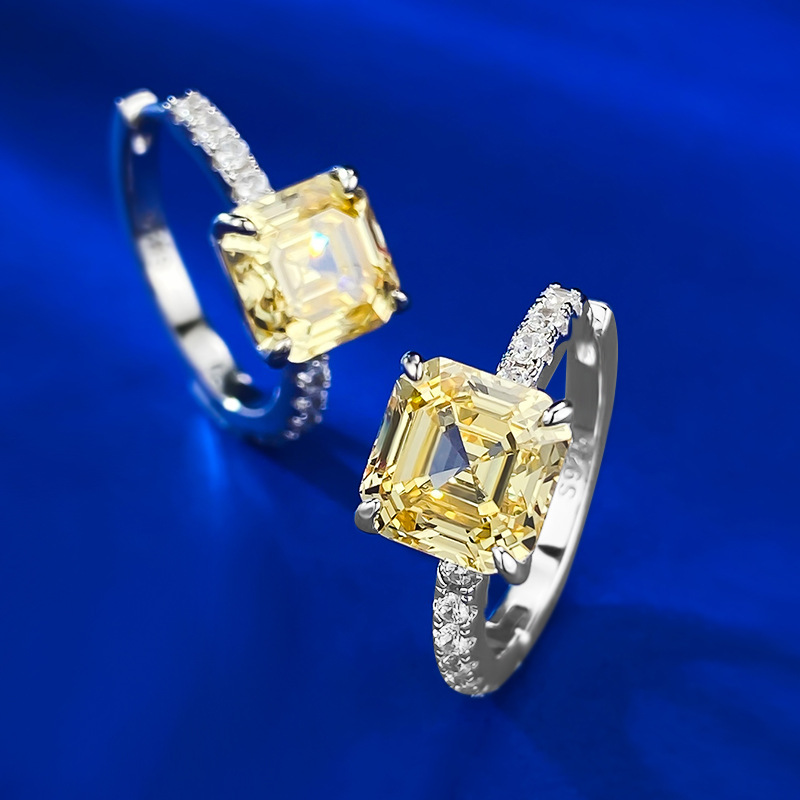 2025 Choucong Brand Clip Earrings Luxury Jewelry Genuine 100% 925 Sterling Silver Asscher Cut Lab Moissanite Diamond Gemstones Elegant Women Wedding E