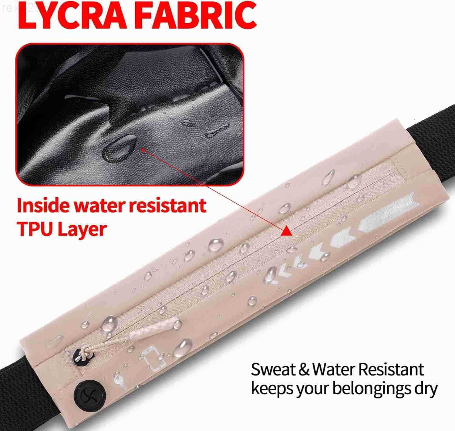 Slim Running Belt for Women MenRunners Phone Holder Fanny Pack Adjustable Bounce Free Waist Pouch bag for Workout Money Belt Run Gear Accessories Pink