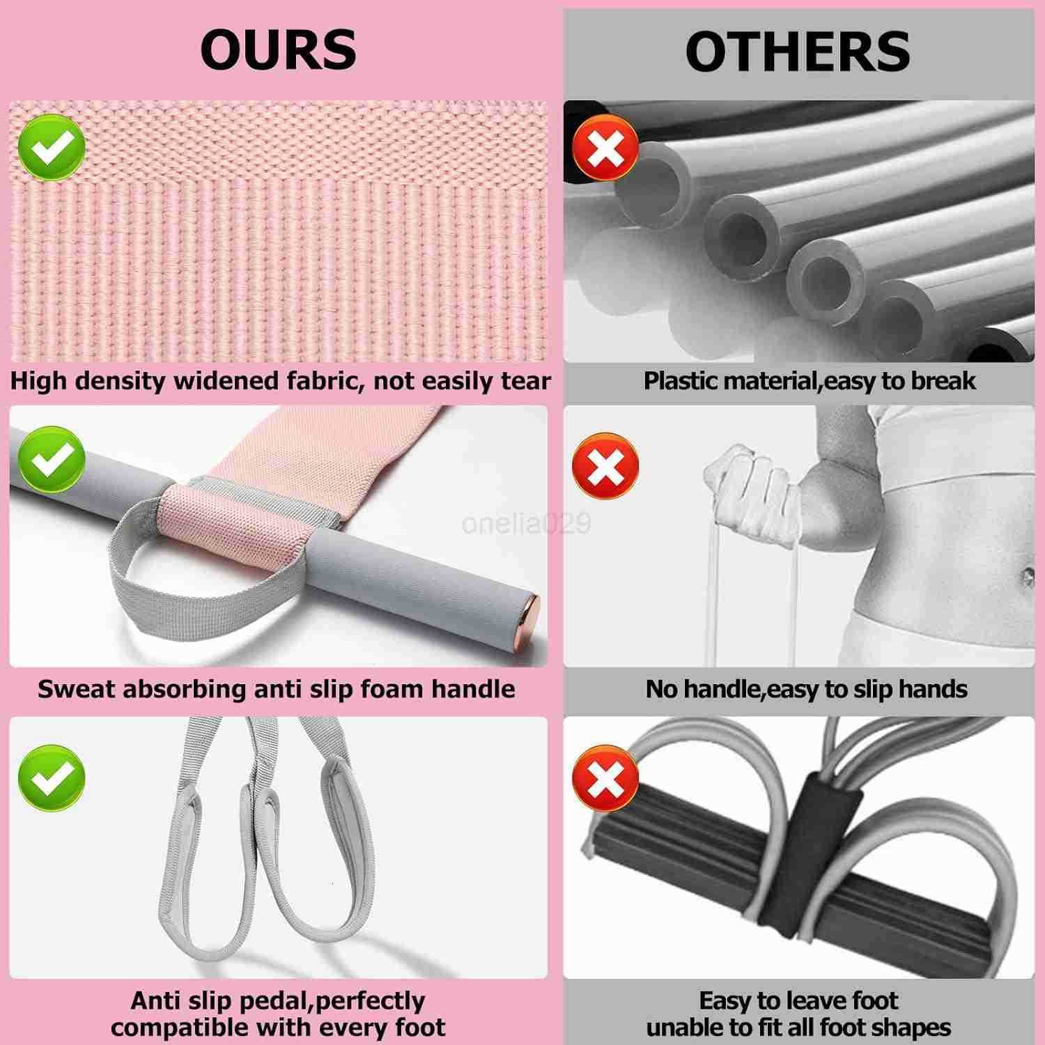 Resistance Bands with HandlesYoga Pedal Workout BandsMultifunction Pull Up Bands Situp Workout Equipment Home Gym for ArmAbdomenWaistLeg Stretching Sl