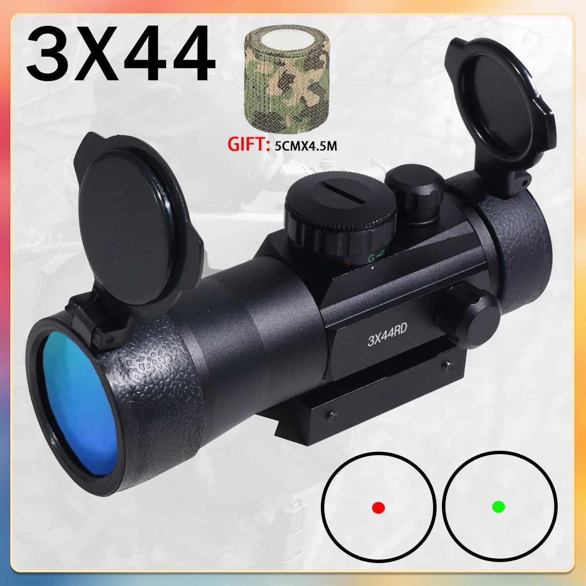 1X40 3X44 Red Dot Sight Hunting Opticsl Scope Compact Reflex Collimator Airsoft Riflescope Tactical Accessory Fit 1120mm Rail C250912