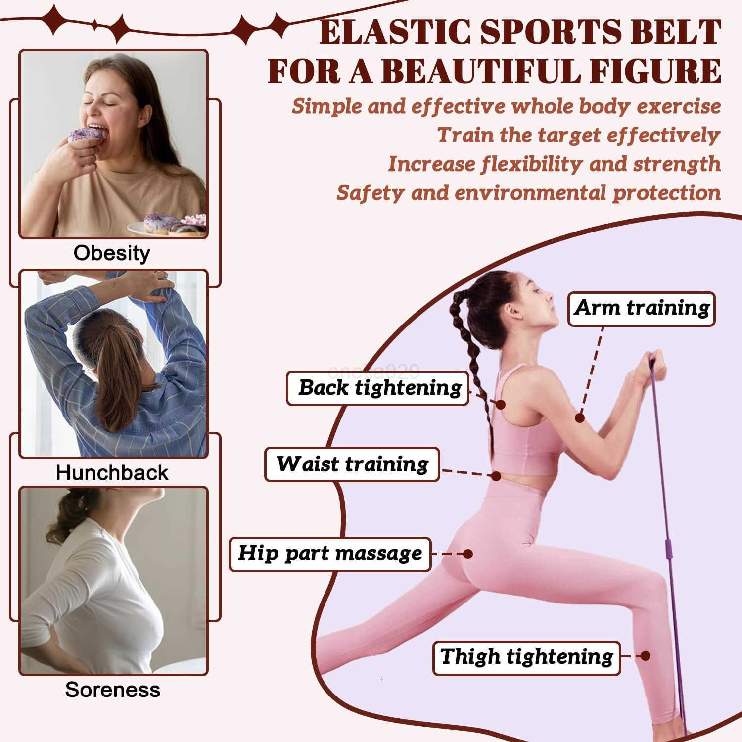 8 FitnESS Band for Home Workouts Arm Chest Shoulder Exercise Stretch Band for Strength Training Men Women 4pcs W250912