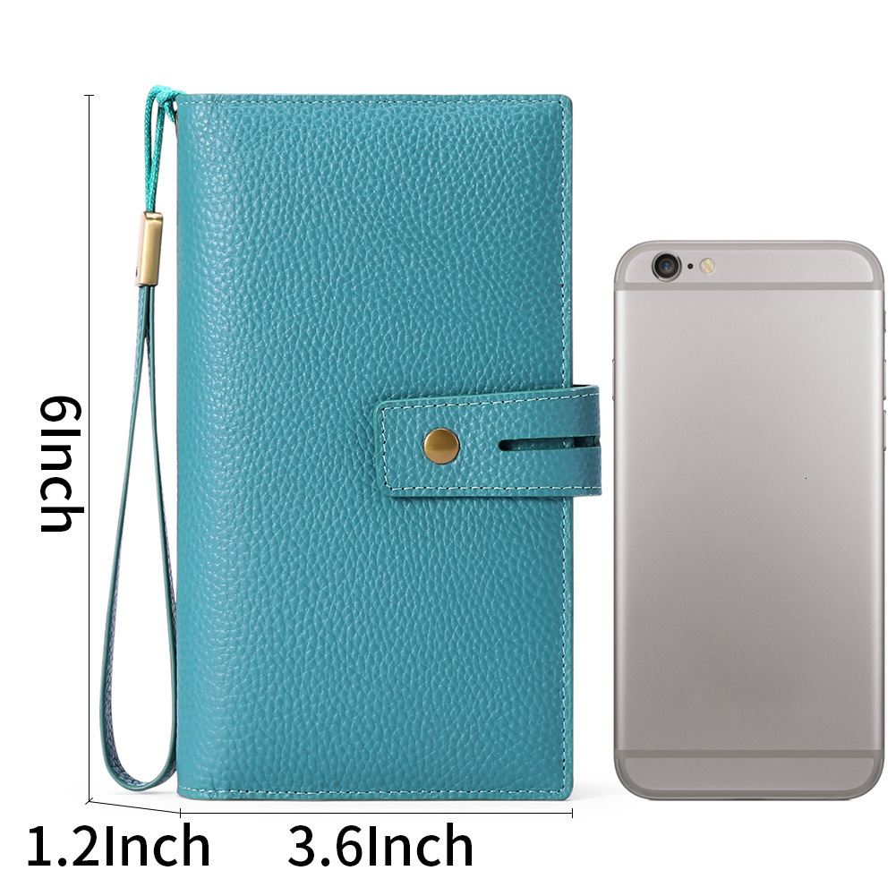 Women's Wrist Long Zipper Multi-Card Slot Genuine Leather Large Capacity Clutch Fashion Cowhide Wallet Coin Purse ddmymoon