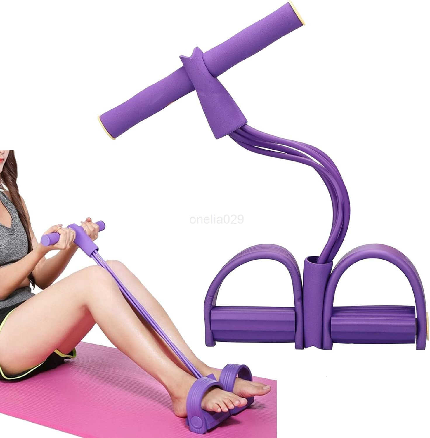 Pedal Tension Rope 21 Resistance Bands with Handles Multifunctional Puller Resistance Rope Fitness Equipment Sit Up Exercise Equipment Home Gym Tummy 