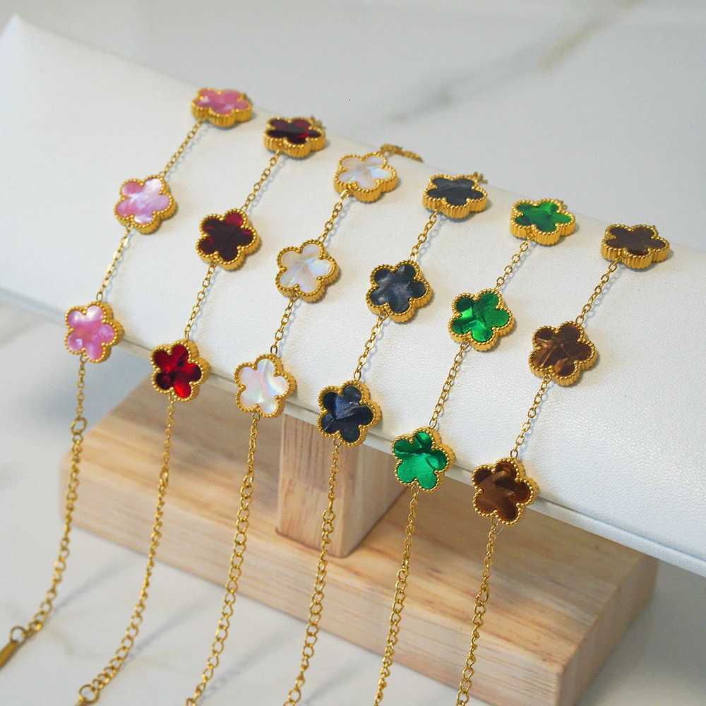 ALTERA GoldPlated Stainl Steel Plant Flower Bracelet With Five Petals Wens Luxury Gifts Bracelets Adjustable S250912