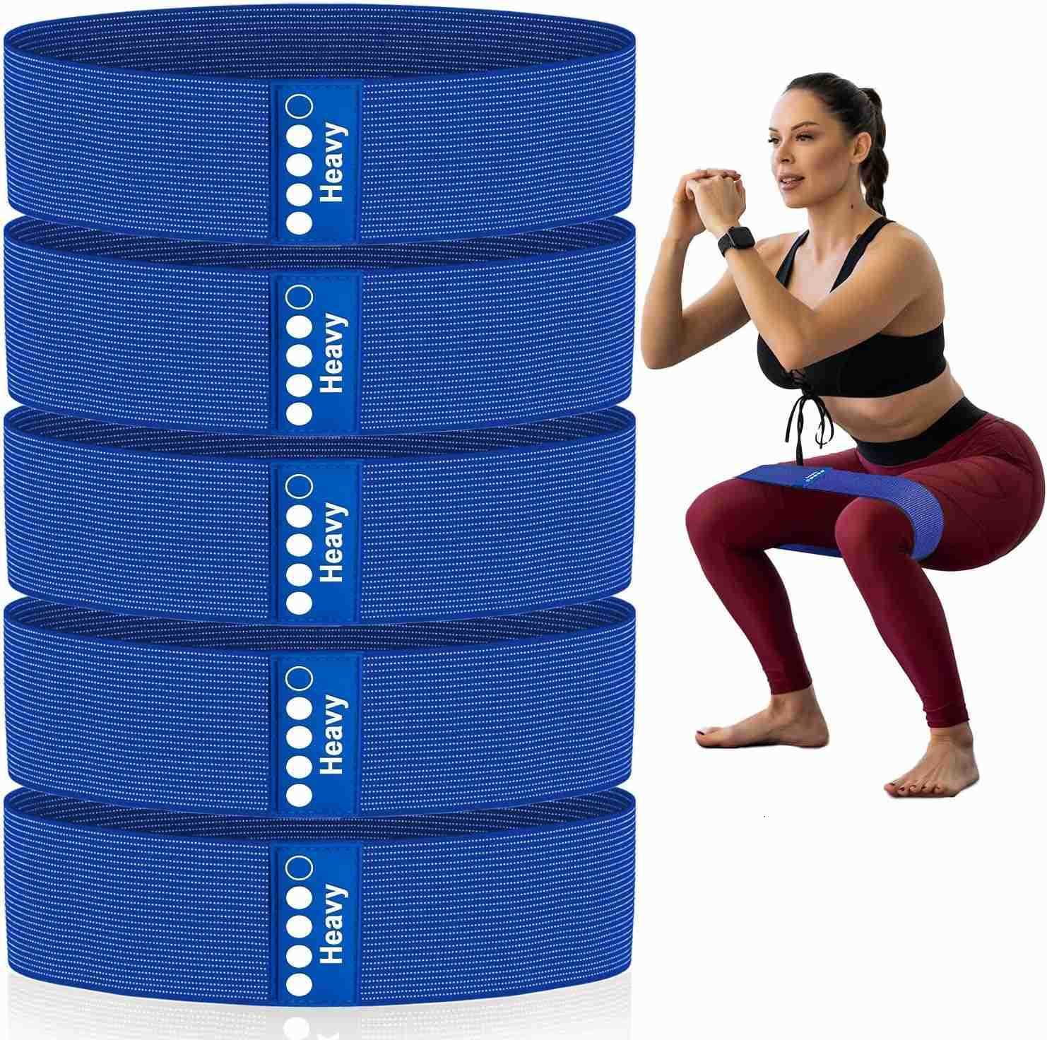 Resistance Bands for Working Out Exercise Bands Set with Workout Guide Fabric Elastic Bands for Physical Therapy Fitness Bands Ideal for Legs Hip Glut