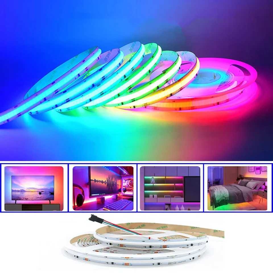 RGBIC COB LED Strip Light WS2811 WS2812 DC24V 12V Pixel Addressable 432 576 720LEDsm Full Dream Color 10mm Rainbow Light Tape C250912