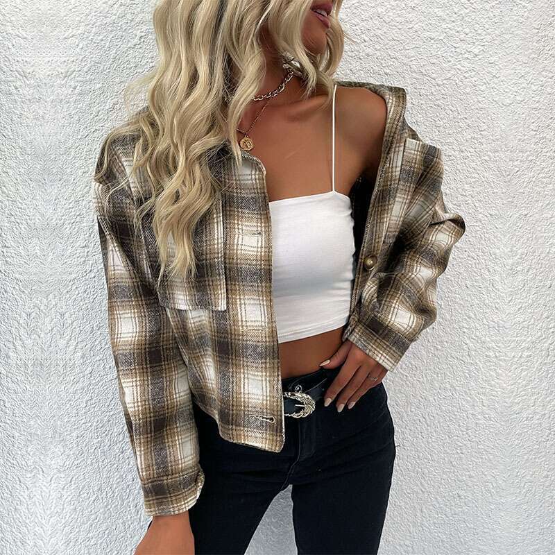 Autumn And Winter New Clothing Jackets Plaid Shirts