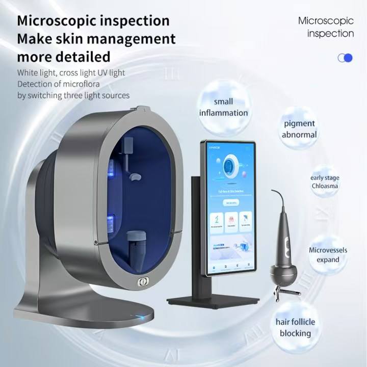Facial Skin Analyzer 15.6 Inch X5 Pro Skin Image Analyzer AI Face Skin Diagnostics Aging Prediction Analysis With Hair Scalp Analyzer Machine